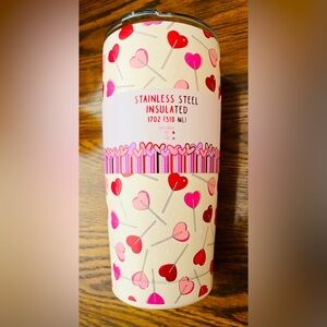 Valentine’s Day Lollipop Hearts 17oz Tumbler Stainless Travel Tumbler Cup - NEW